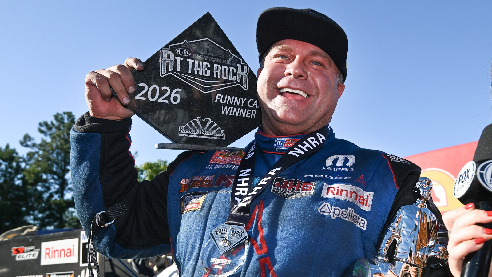 Matt Hagan Boosts Points Lead with Fourth Rockingham Win 2 Matt Hagan celebrates Rockingham Funny Car victory at NHRA Nationals