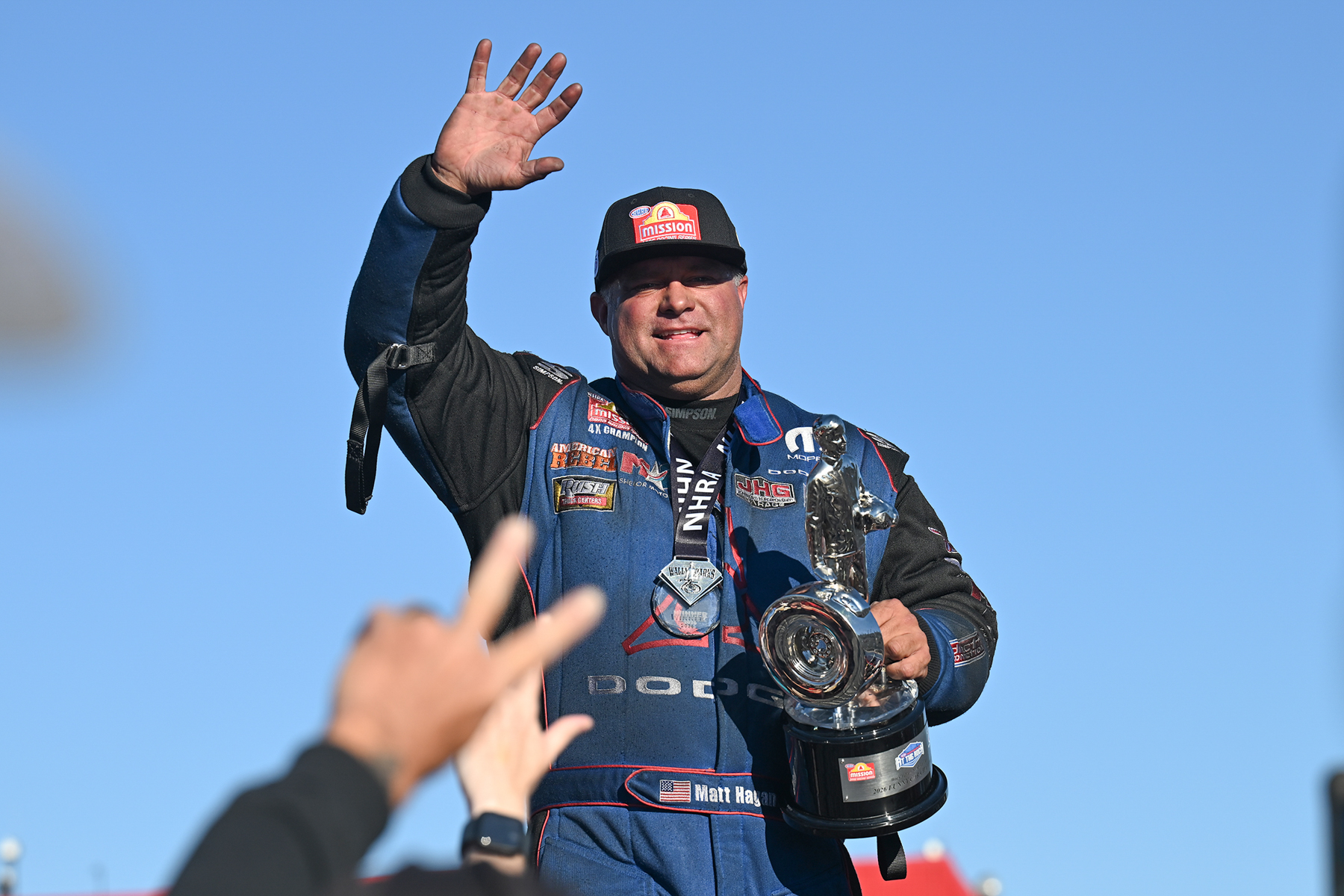 Matt Hagan Boosts Points Lead with Fourth Rockingham Win 3 Funny Car action during eliminations at The Rock
