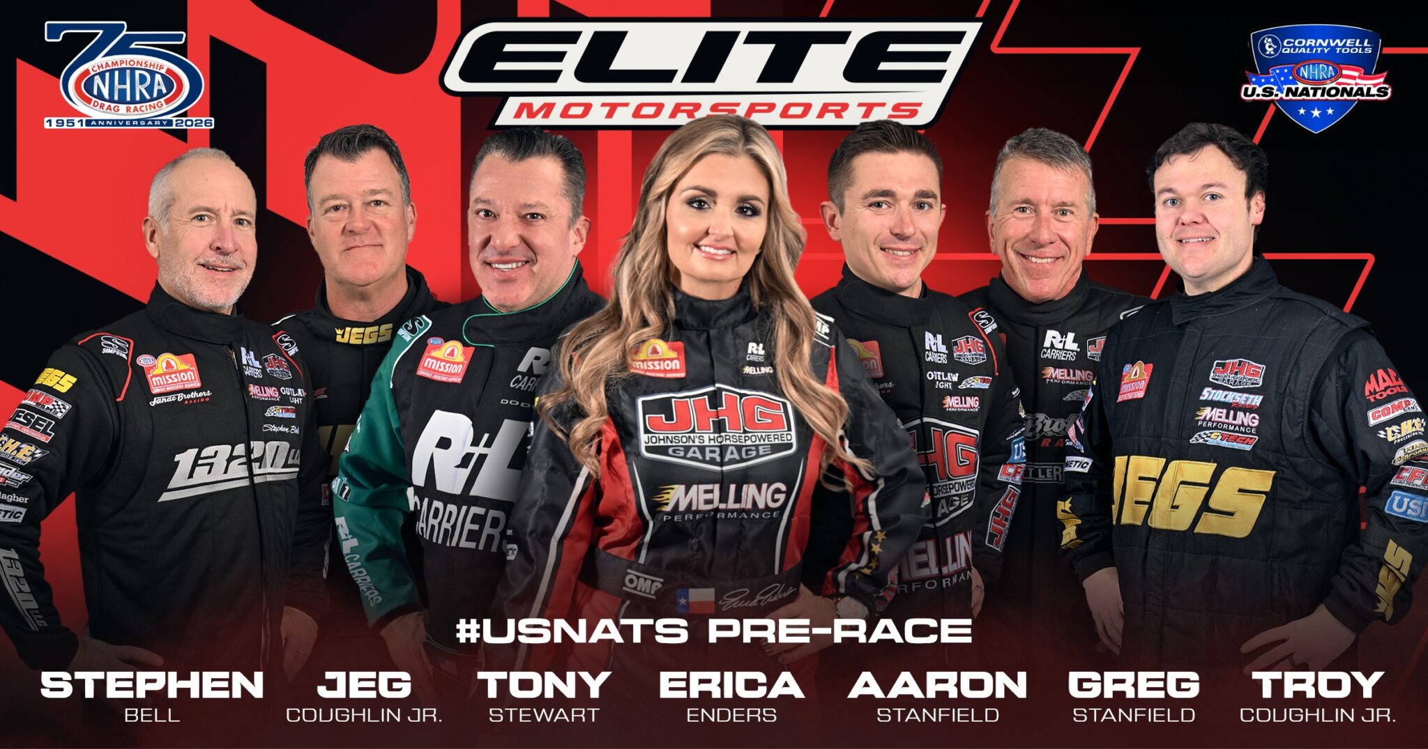 Elite Motorsports Aims to Extend Winning Streak at NHRA U.S. Nationals 2 Elite Motorsports Pro Stock cars prepare at Lucas Oil Indianapolis Raceway Park for the U.S. Nationals