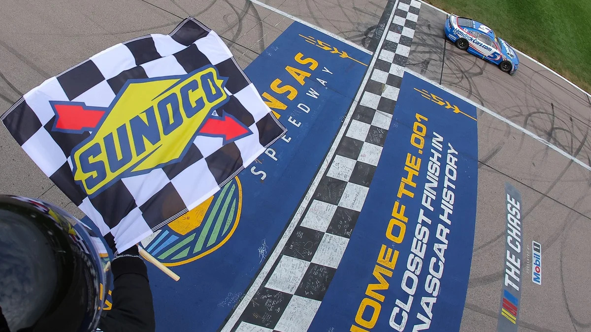 2026 NASCAR Cup Kansas II Race Results: Official & Complete 3 Race recap graphic from the 2026 NASCAR Cup Kansas II