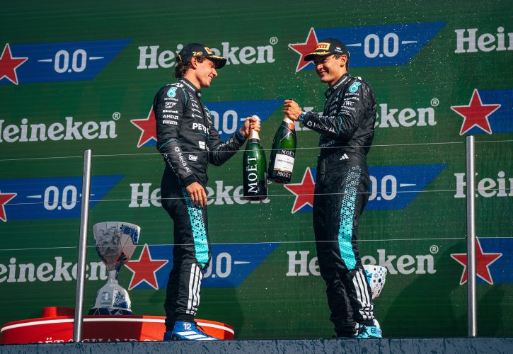 Inside Mercedes Boss’s Mindset After Tough Team Orders Call 2 Mercedes drivers George Russell and Kimi Antonelli battle at Monza as Toto Wolff forgoes team orders