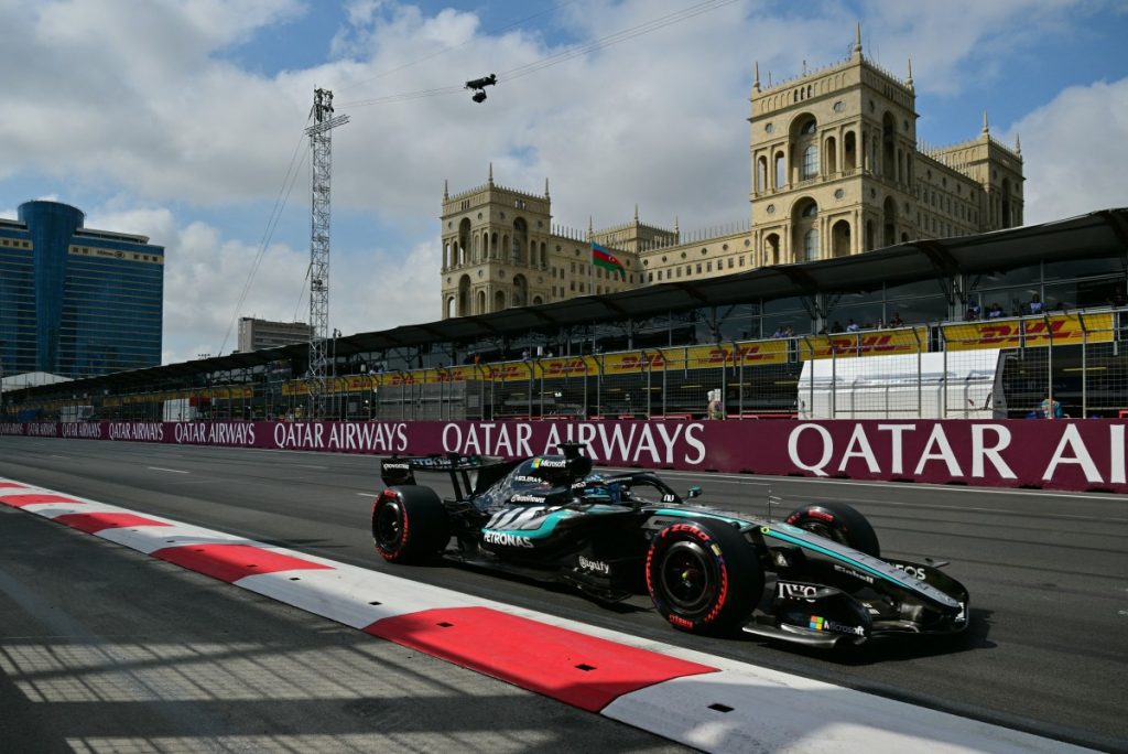 Inside Mercedes’ Rivals’ Most Devastating 2026 Defeat 2 George Russell celebrates Azerbaijan GP 2026 qualifying pole for Mercedes
