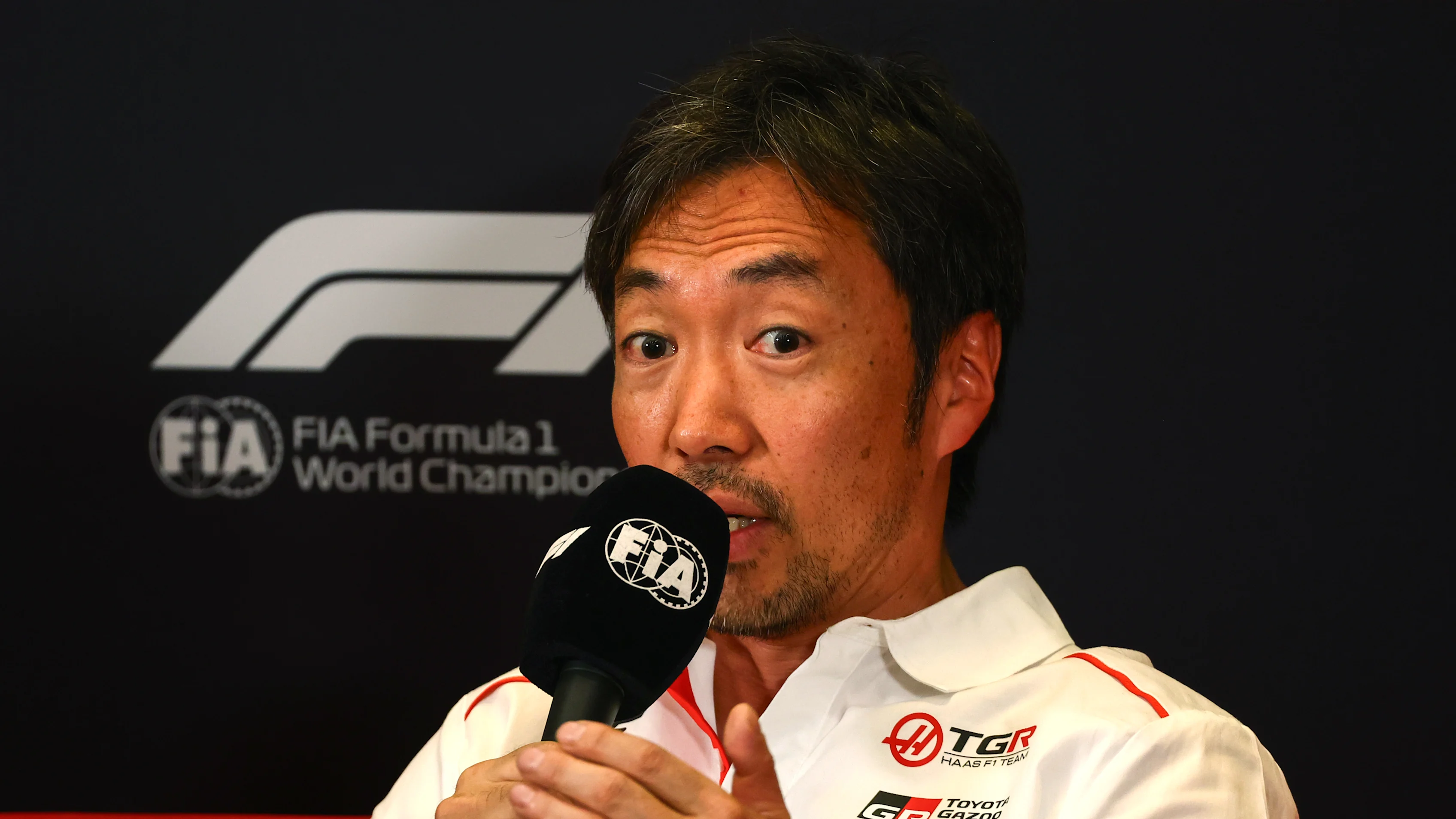 Komatsu to Decide on Driver Lineup Within Weeks 2 Ayao Komatsu addresses media on Haas driver plans