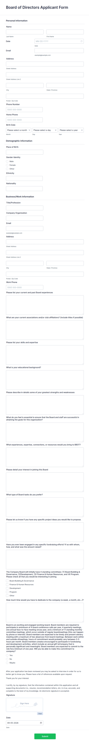 Drag Racing Association of Women Invites Applications for Board Roles 3 Board of Trustees application form template illustration