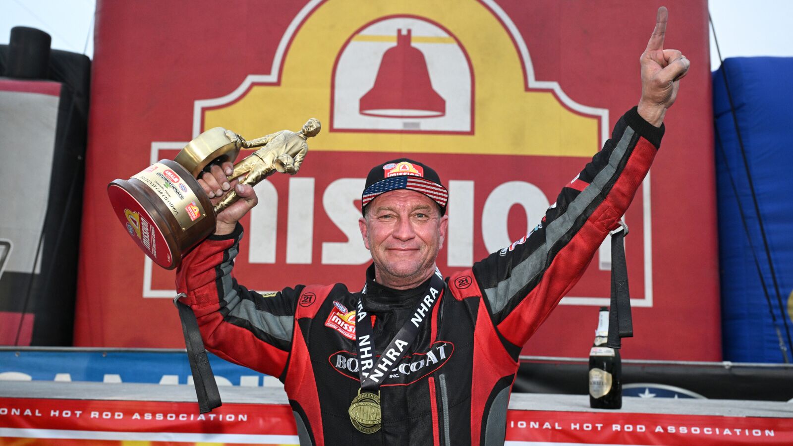 Round 1 Pedalfest: Spencer Hyde Triumphs Over Chad Green in Intense Funny Car Duel 3 Chad Green stages his Funny Car, preparing for a high-pressure elimination run