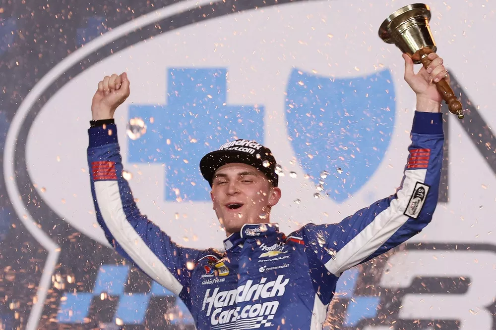Corey Day Clinches Charlotte NASCAR Win with Thrilling Three-Wide Pass 1 corey day wins charlotte nascar oreilly race with three wide pass Corey Day Clinches Charlotte NASCAR Win with Thrilling Three-Wide Pass