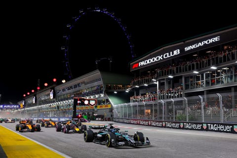 Catch the 2026 F1 Singapore Grand Prix Sprint Qualifying Start Time Today 2 Cars race under the lights at the Marina Bay Street Circuit during the Singapore Grand Prix weekend