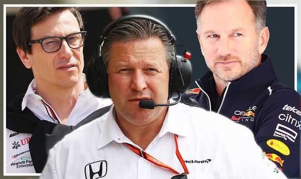 Christian Horner Reveals Why Zak Brown Can't Shake Toto Wolff 3 McLaren CEO Zak Brown alongside F1 rivals Toto Wolff and Christian Horner