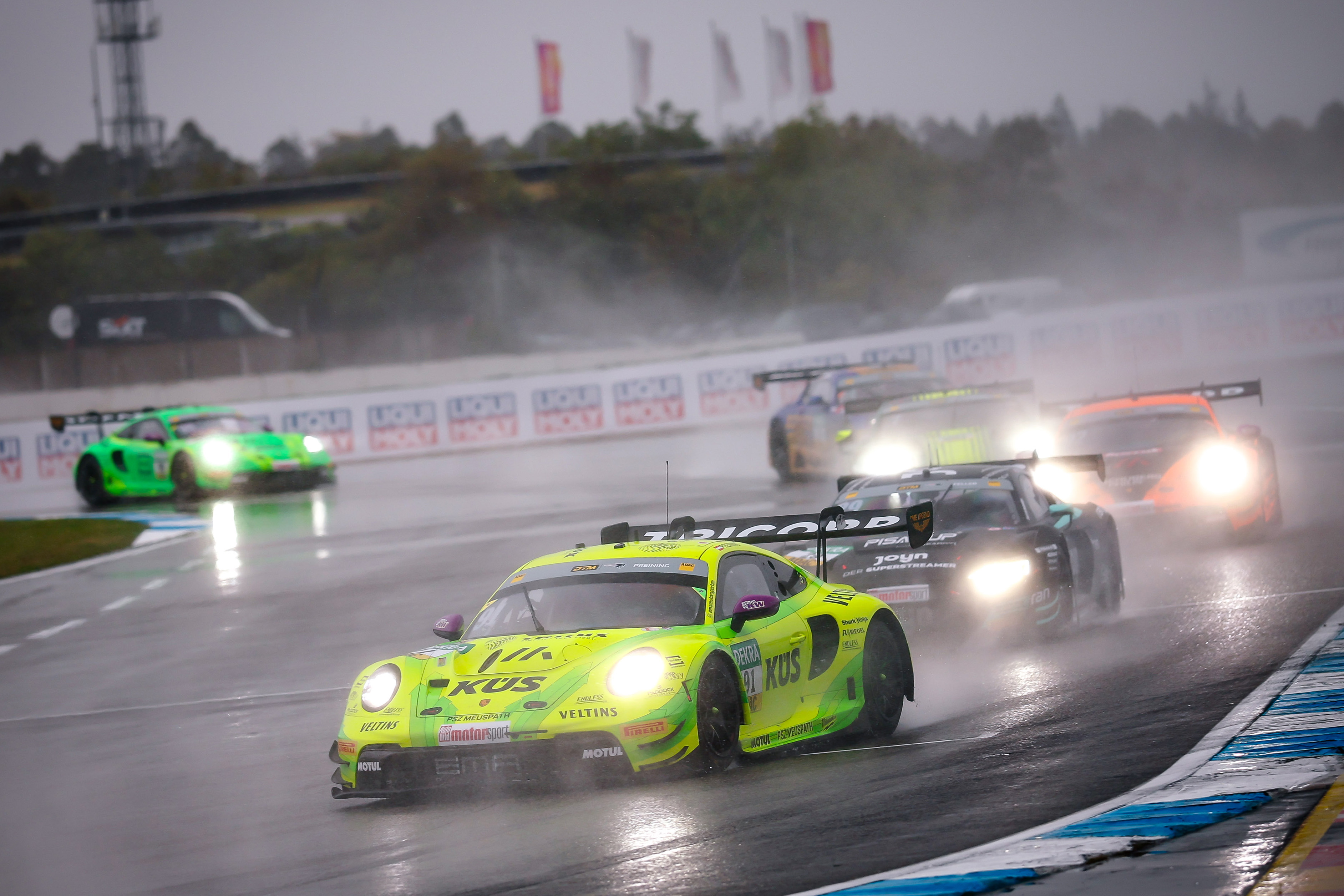 DTM Hockenheim: Engstler Claims Wet-Weather Pole, Preining Stays Composed 3 Thomas Preining battles wet conditions at Hockenheim during the DTM finale weekend