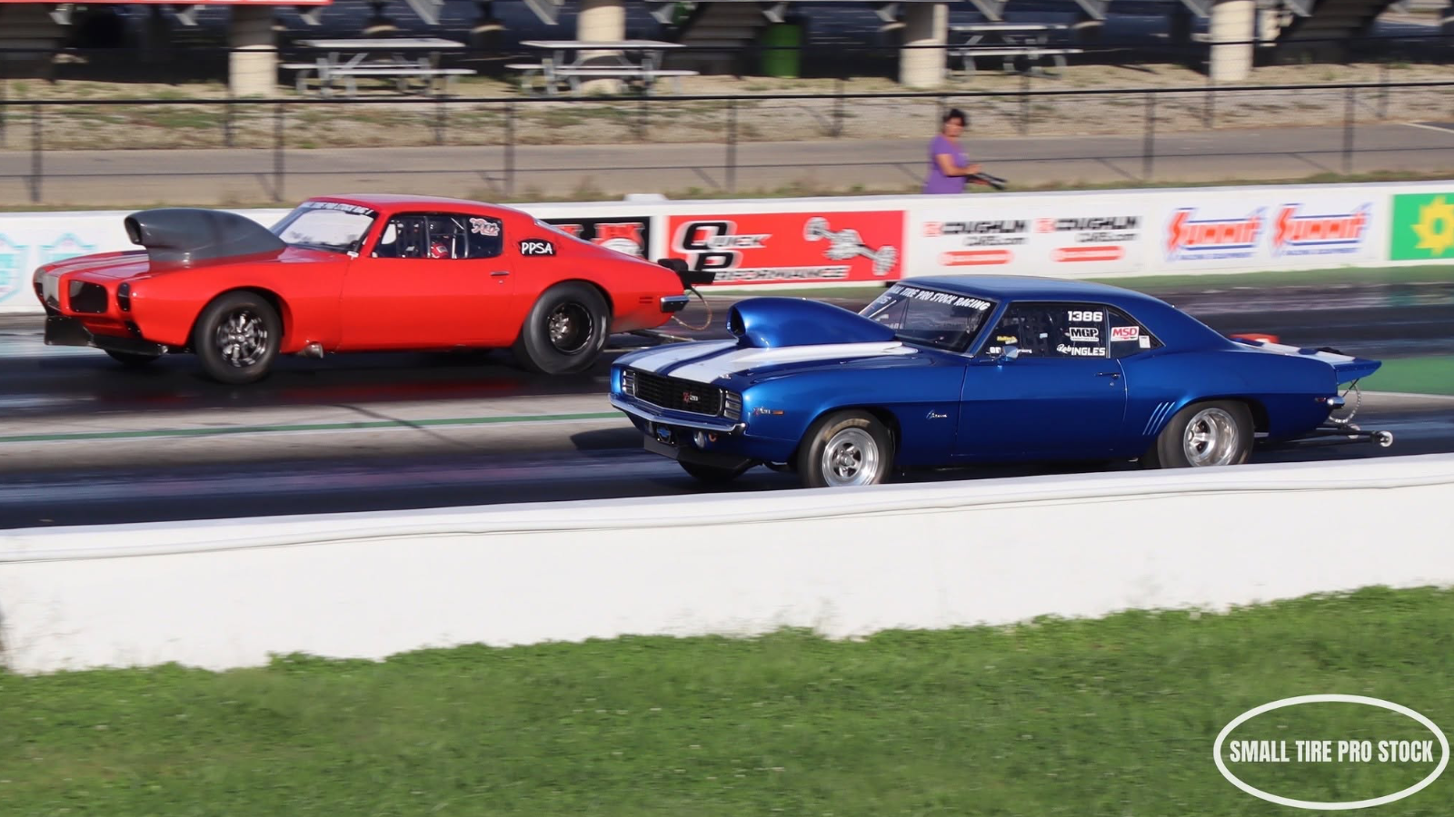 Small Tire Pro Stock Gears Up for Fast and Thrilling Indy Finale 2 Small Tire Pro Stock cars at Lucas Oil Indianapolis Raceway Park