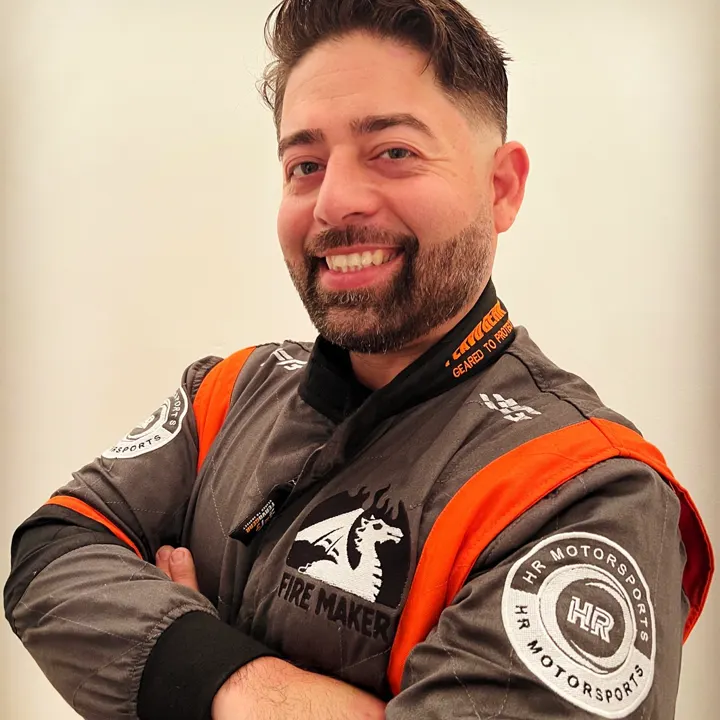 David Post in a grey and orange FervoGear suit David Post in a grey and orange FervoGear suit