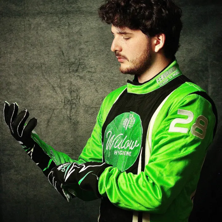 Jacob Julson in a green and black FervoGear suit Jacob Julson in a green and black FervoGear suit