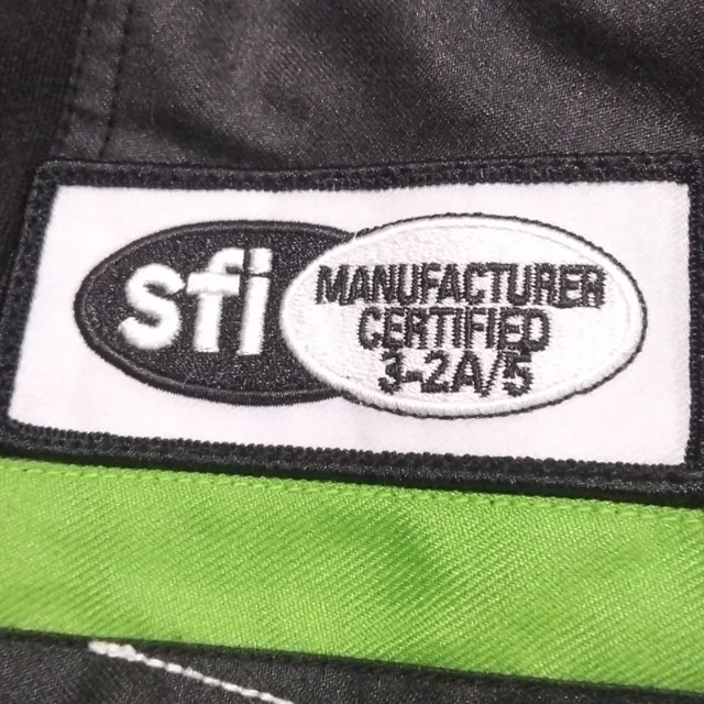 Embroidered patch reading sfi Manufacturer Certified 3-2A/5 Embroidered patch reading sfi Manufacturer Certified 3-2A/5