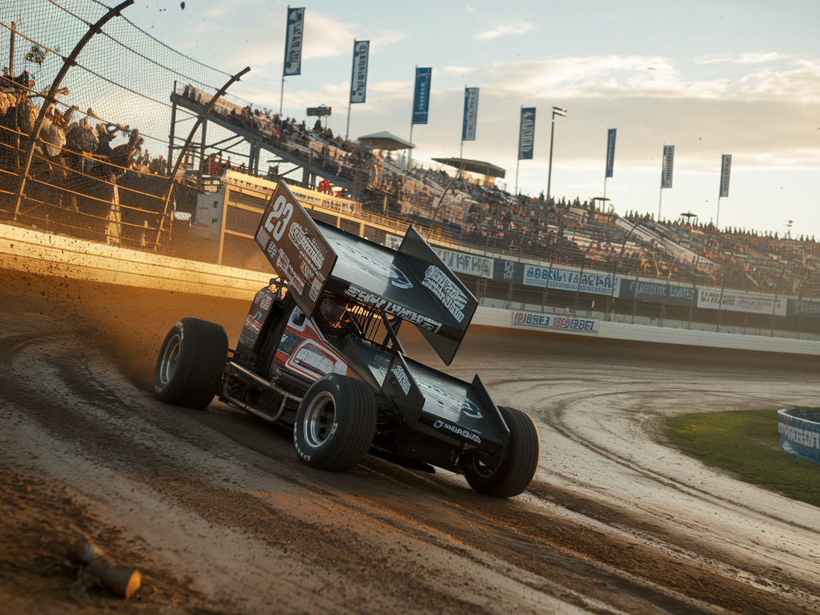 Ricky Stenhouse Jr racing his sprint car on Talladega039s dirt track Official Site Of NASCAR Ricky Stenhouse Jr. conquers Talladega's thrilling dirt track