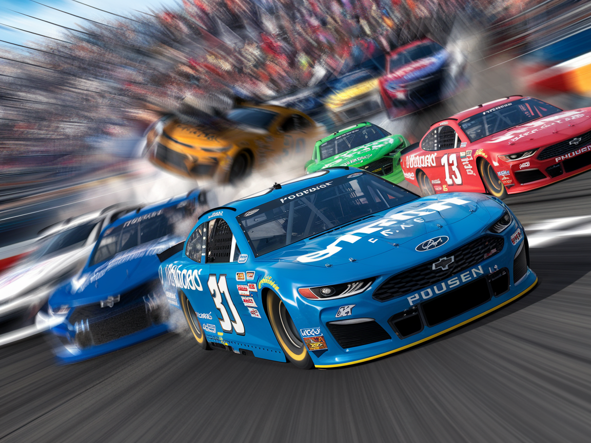 Fourwide fracas sends Kyle Busch spinning after contact NASAR Intense Four-Wide Chaos Leaves Kyle Busch Spinning