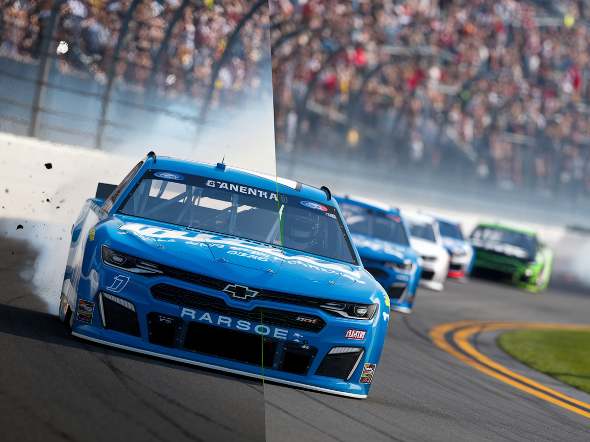 Kyle Larson surges ahead to win Stage 2 at Kansas NASCAR Kyle Larson Charges to Victory in Stage 2 at Kansas