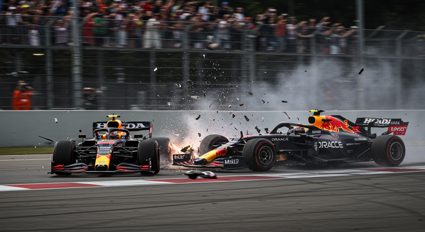 Max Verstappen 039apology039 reaction after crazy George Russell collision RacingNews365 Max Verstappen’s Intense 'Apology' After Wild George Russell Crash