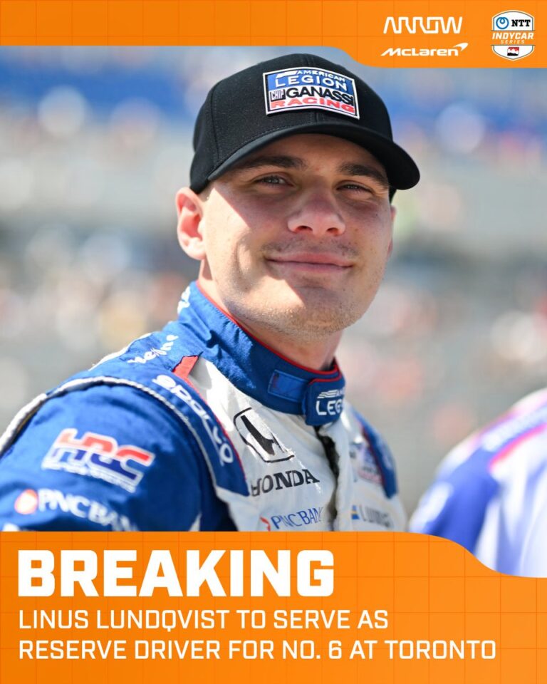 ntt indycar series on x news arrow mclaren announces linus Linus Lundqvist Confirmed as Arrow McLaren’s Exciting Weekend Reserve