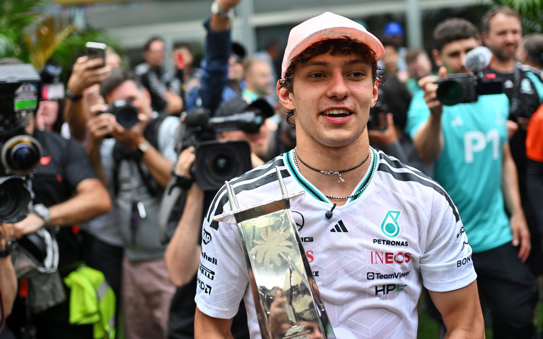 Kimi Antonelli during a dominant early-season run for Mercedes in F1