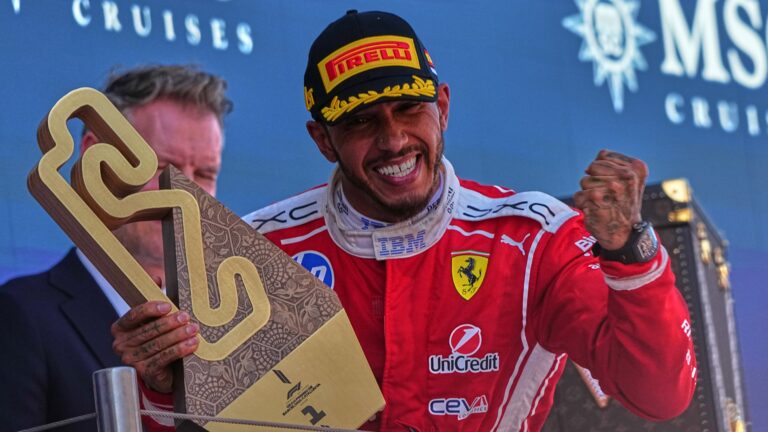 hamilton celebrates 1st victory with ferrari after winning 1 Lewis Hamilton Almost Passed Out in Wild Ferrari Celebration