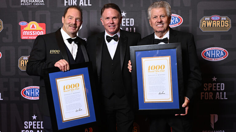 john force and greg anderson welcomed into 1000 round win club nhra 1000 Round Win Club Launches First Licensed Tribute to John Force and Greg Anderson