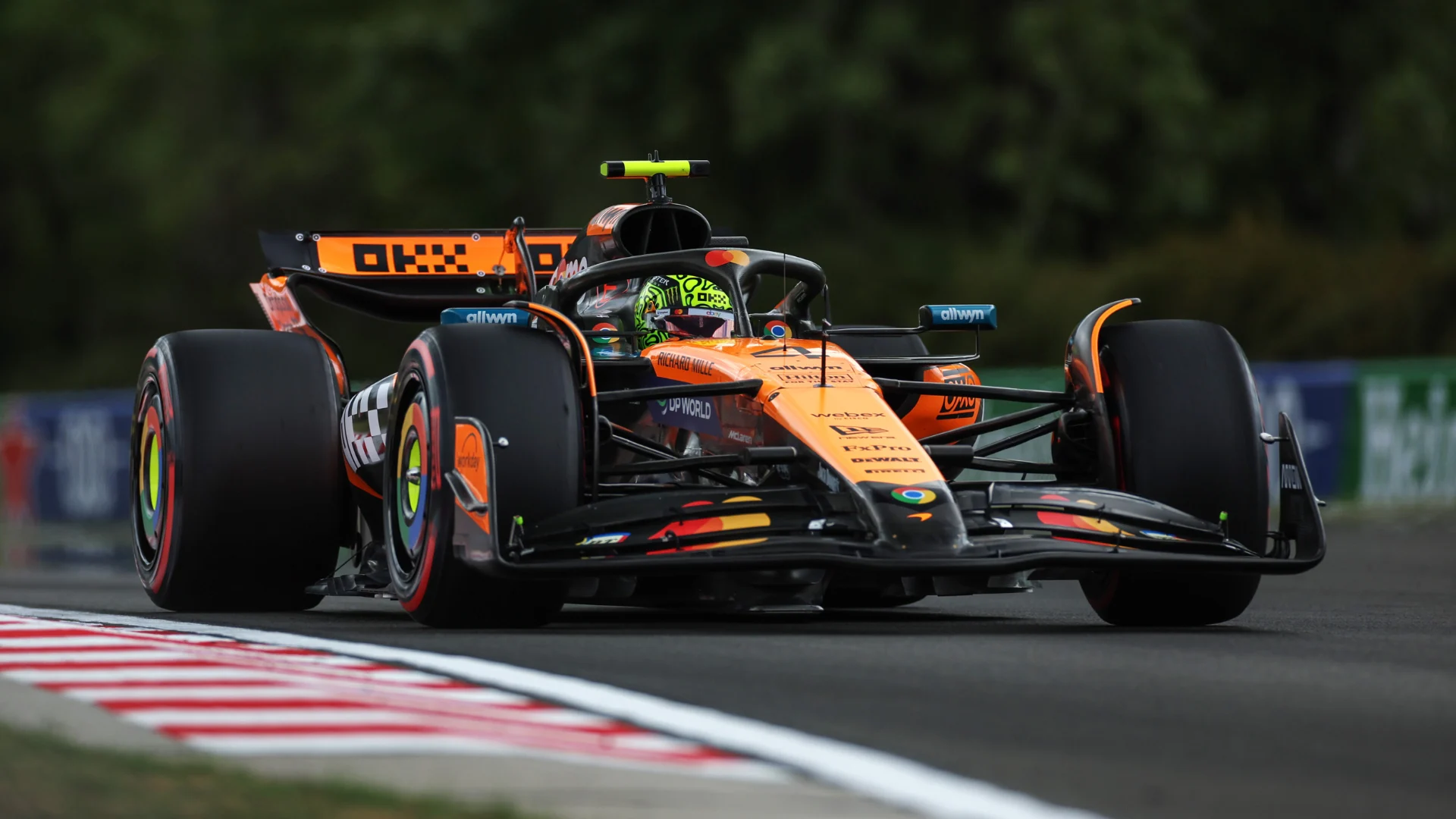 Lando Norris in Hungarian Grand Prix practice action