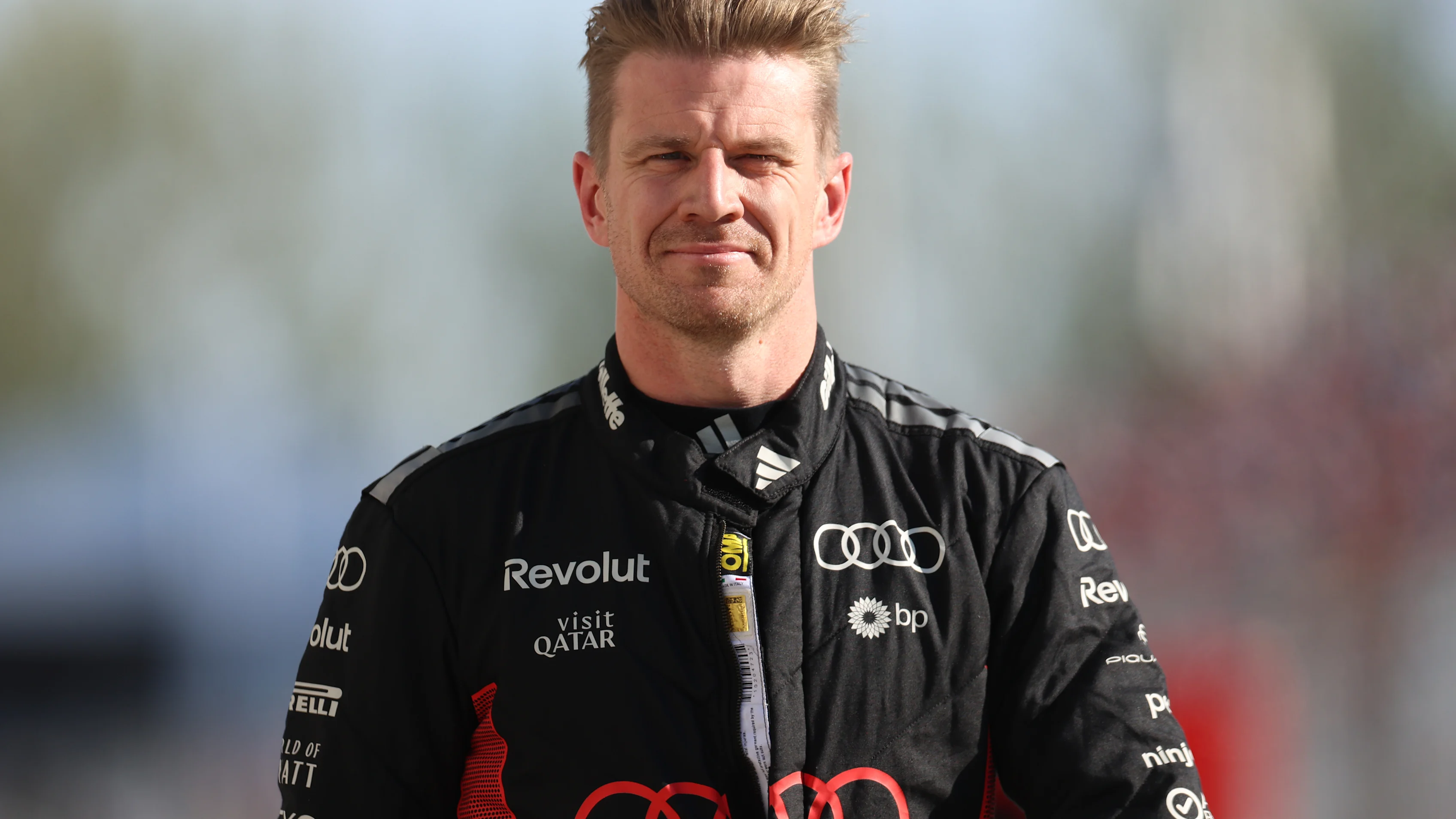 Audi drivers Nico Hulkenberg and Gabriel Bortoleto during the 2026 season