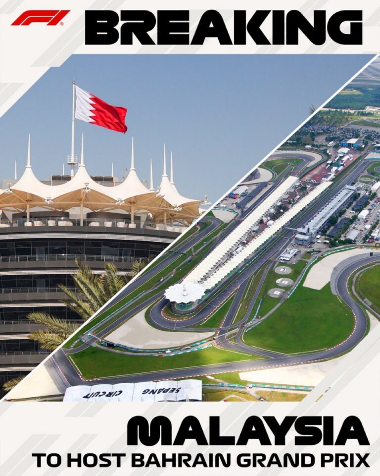 bahrains formula 1 race is relocating to malaysias sepang Exciting Shift: F1's Bahrain GP Set to Take Place in Malaysia