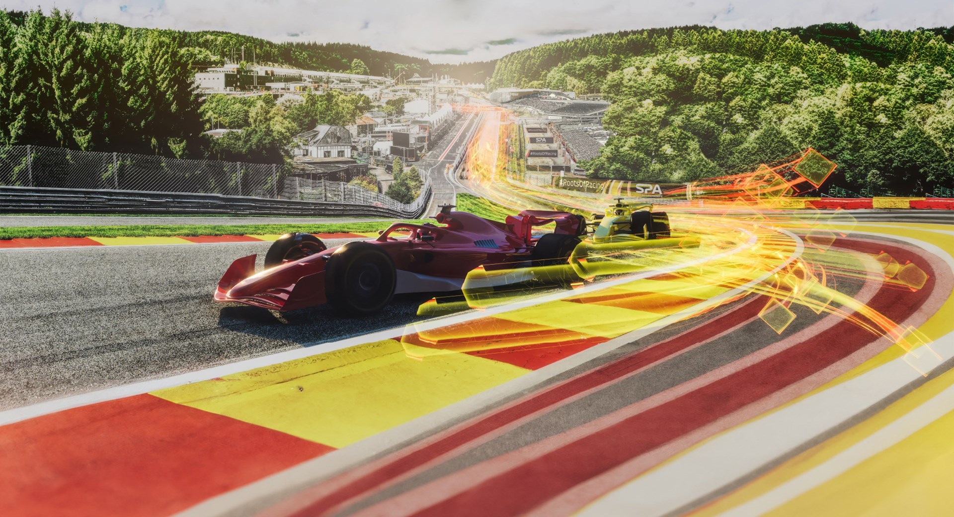 Spa-Francorchamps grandstand and Belgian Grand Prix branding