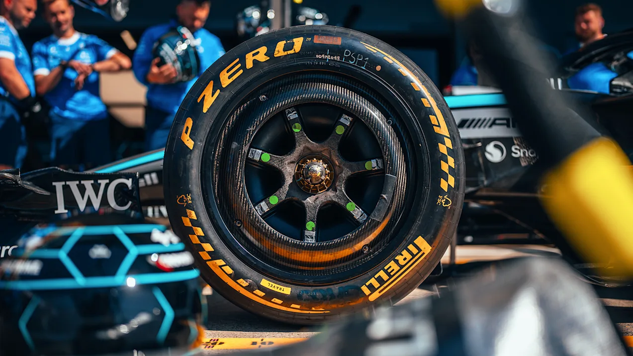 Mercedes-AMG F1 crew prepares tyre sets for the Spa weekend