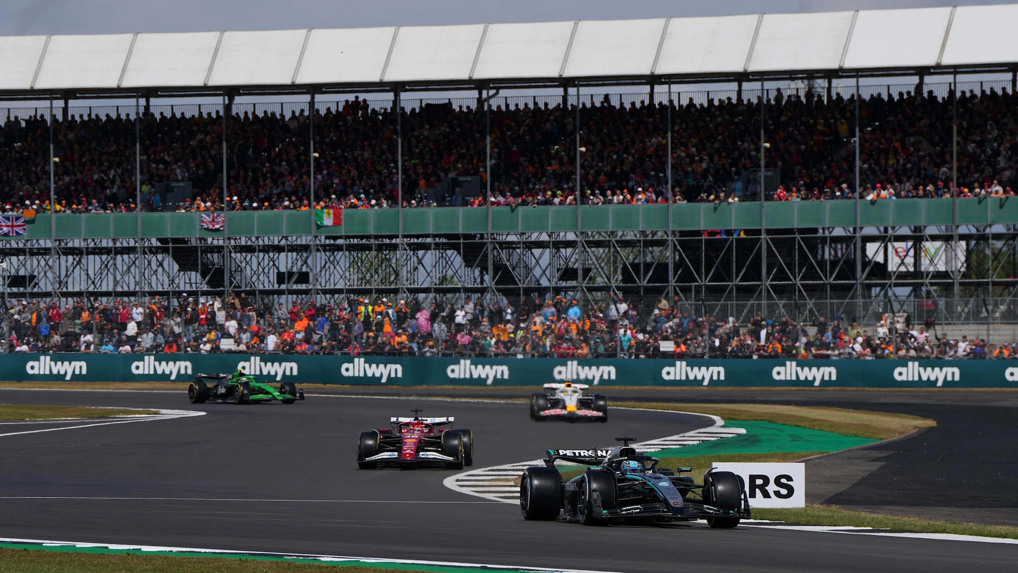Schedule signage for the 2026 British Grand Prix weekend at Silverstone