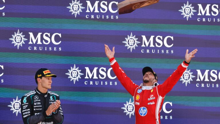 hamilton celebrates 1st victory with ferrari after winning Lewis Hamilton Shares Surprising Method to Handle Race Track Bullies