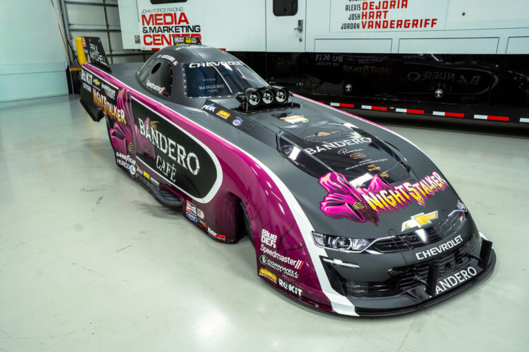 dejoria to race forces legendary night stalker scheme at us Alexis DeJoria Drives John Force’s Iconic Night Stalker at U.S. Nationals